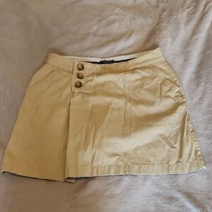 Land's End Khaki Button-Front Cotton Skort Women's Size 6